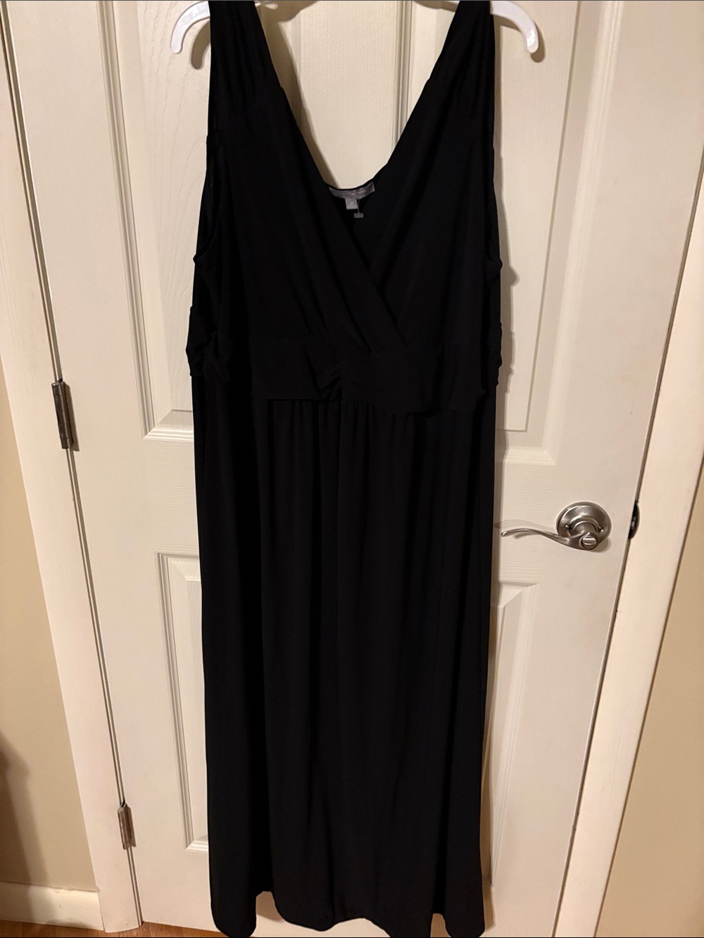 NY Collection Black Sleeveless V-Neck Maxi Dress